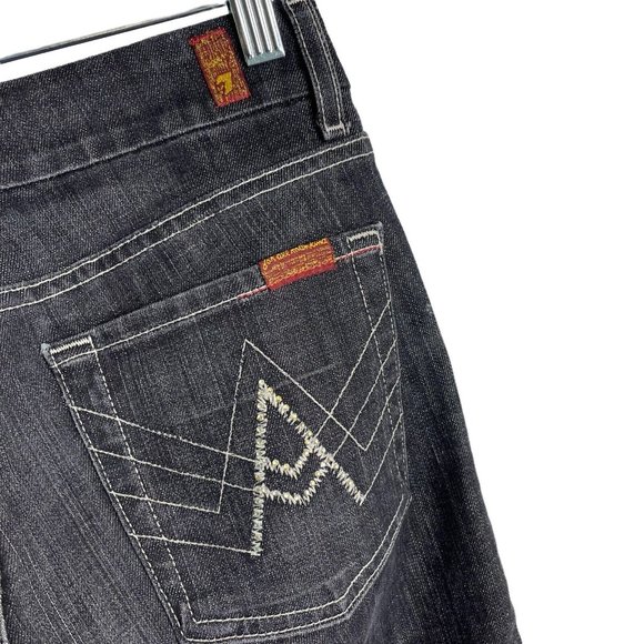 7 For All Mankind "A" Pocket Low Rise Flare Jeans Women's Size 27 U130133U-133U - Picture 9 of 12